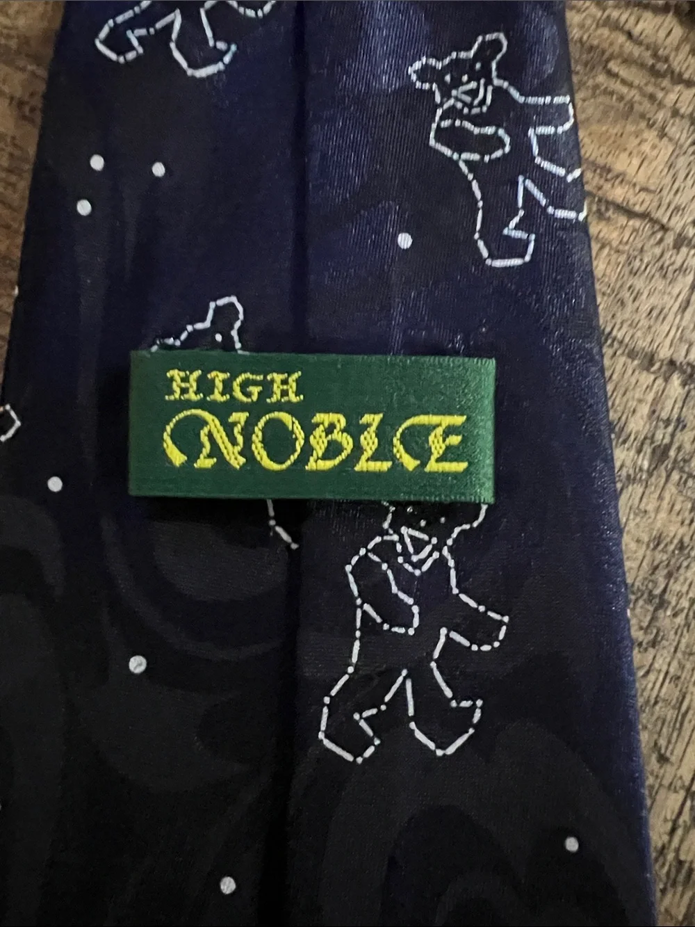 Jerry Garcia Grateful Dead Men's Navy and Beige Portrait Silk Tie